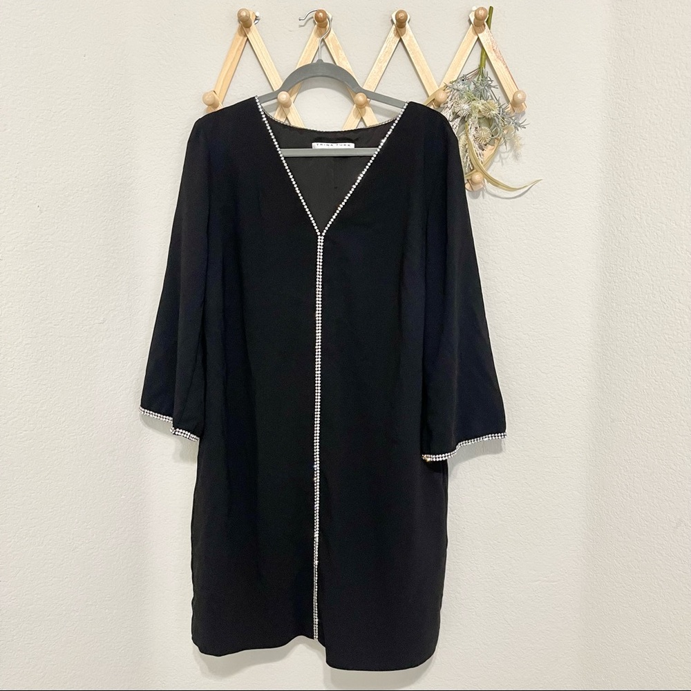 Trina Turk Black Mini Dress with Silver Accents - Picture 2 of 10